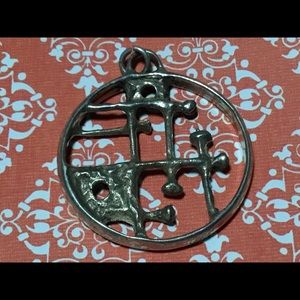 Vintage sterling silver abstract pendant